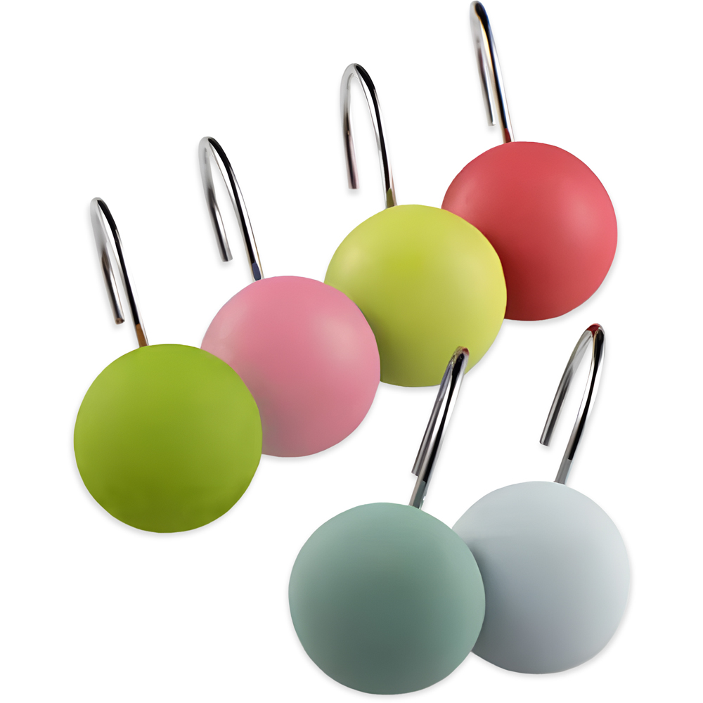 Highlands Homeware Polka Dot Shower Hook 12 Pack Image 1