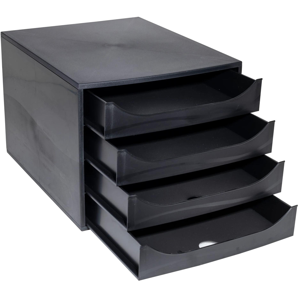 Exacompta EcoBox 4 Drawer Black Desk Organiser Image 4