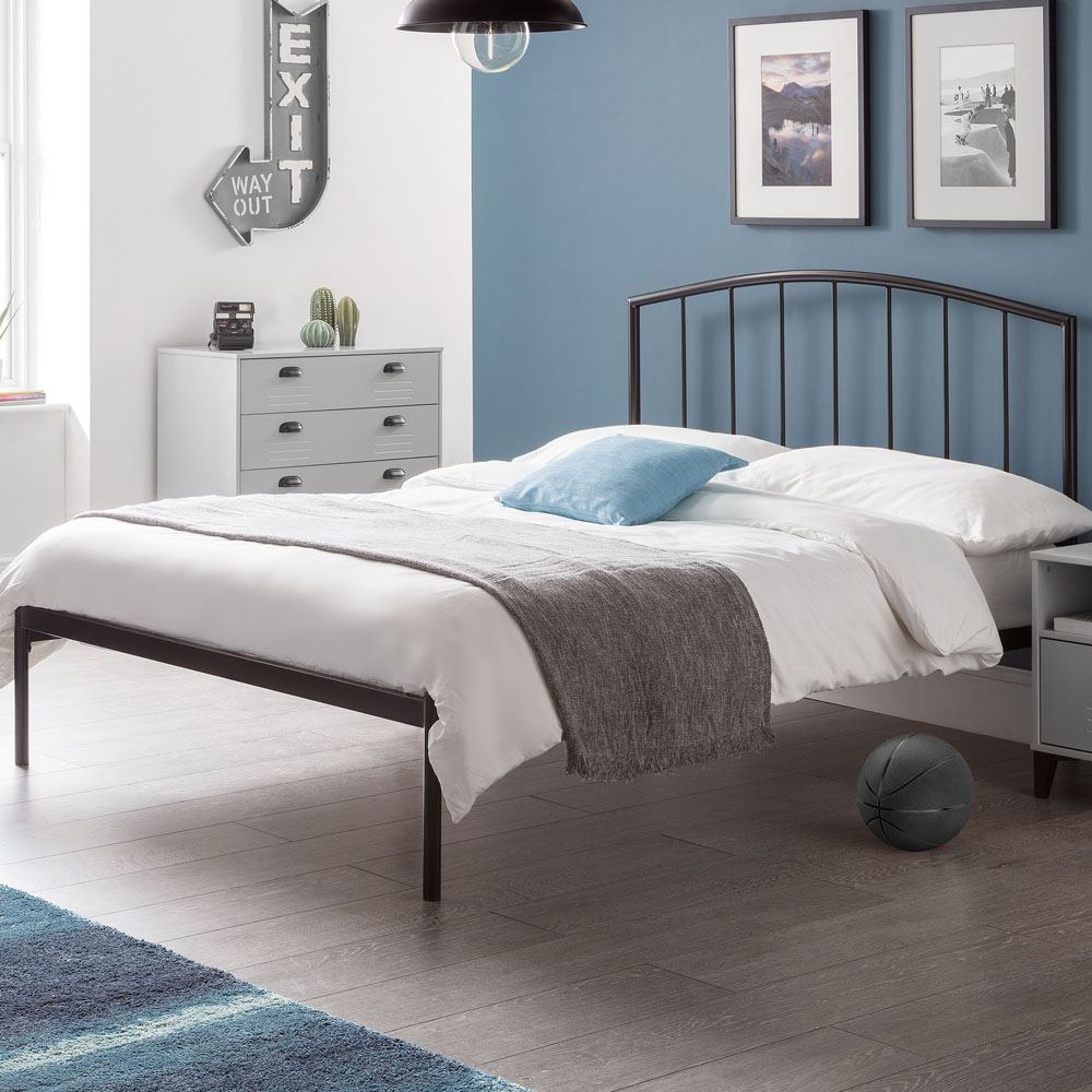 Julian Bowen Onyx Double Anthracite Metal Bed Frame Image 1