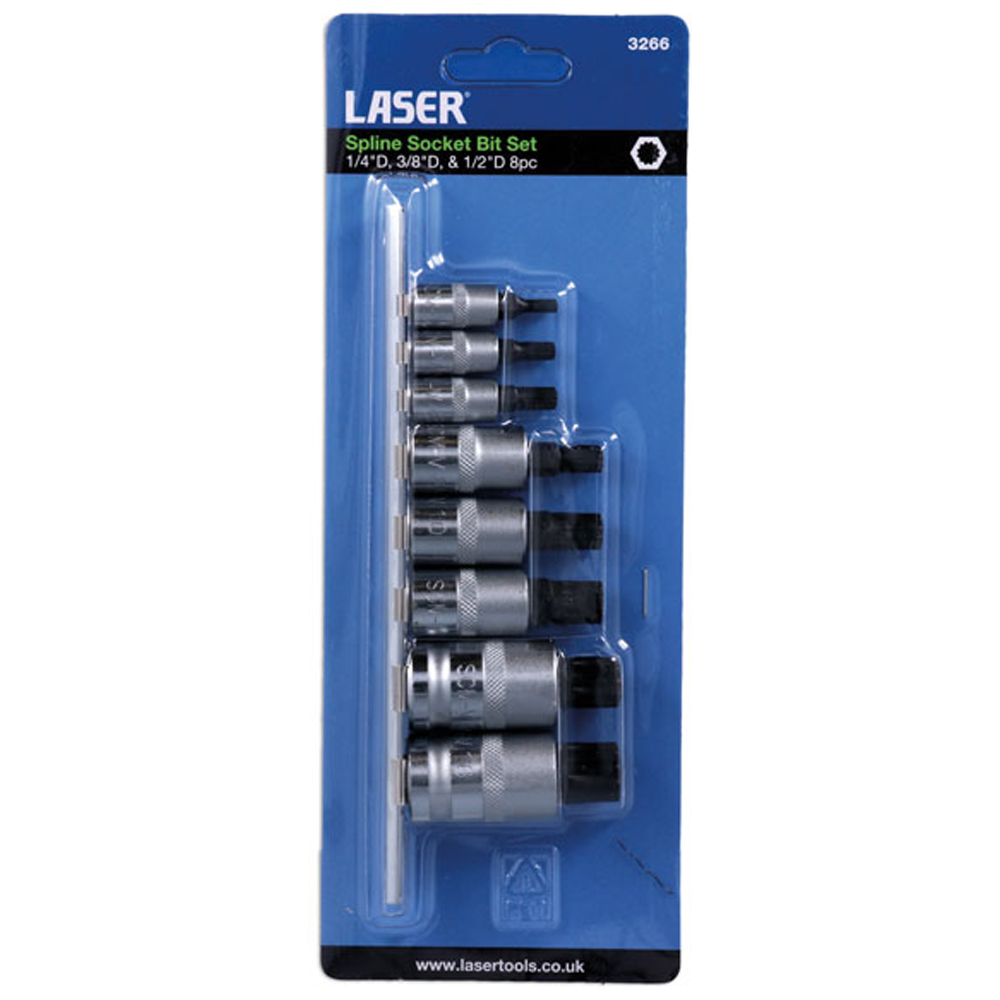 Laser 8 Piece Spline Socket Bit Set Image 3