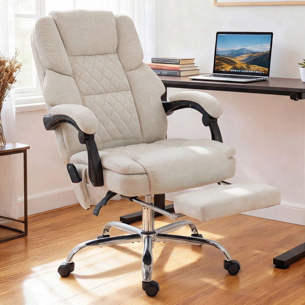 Portland Cream Massage and Heat Reclining Office Chair Image 1