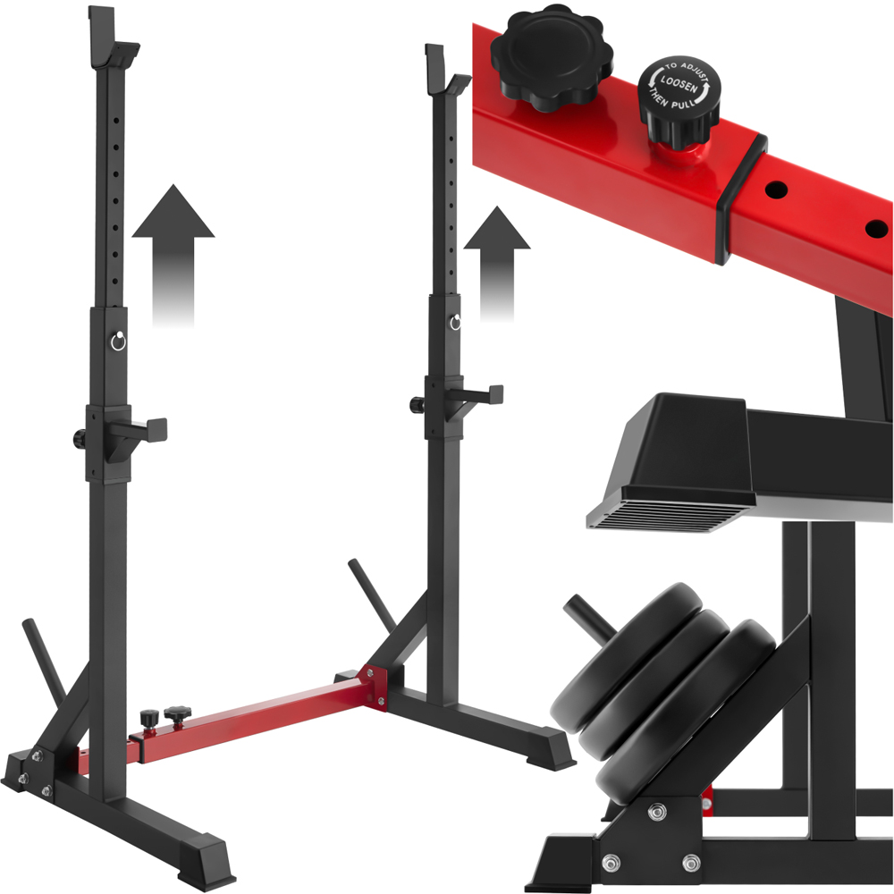 tectake Apollo Adjustable Squat Rack with Weight Holders Image 3