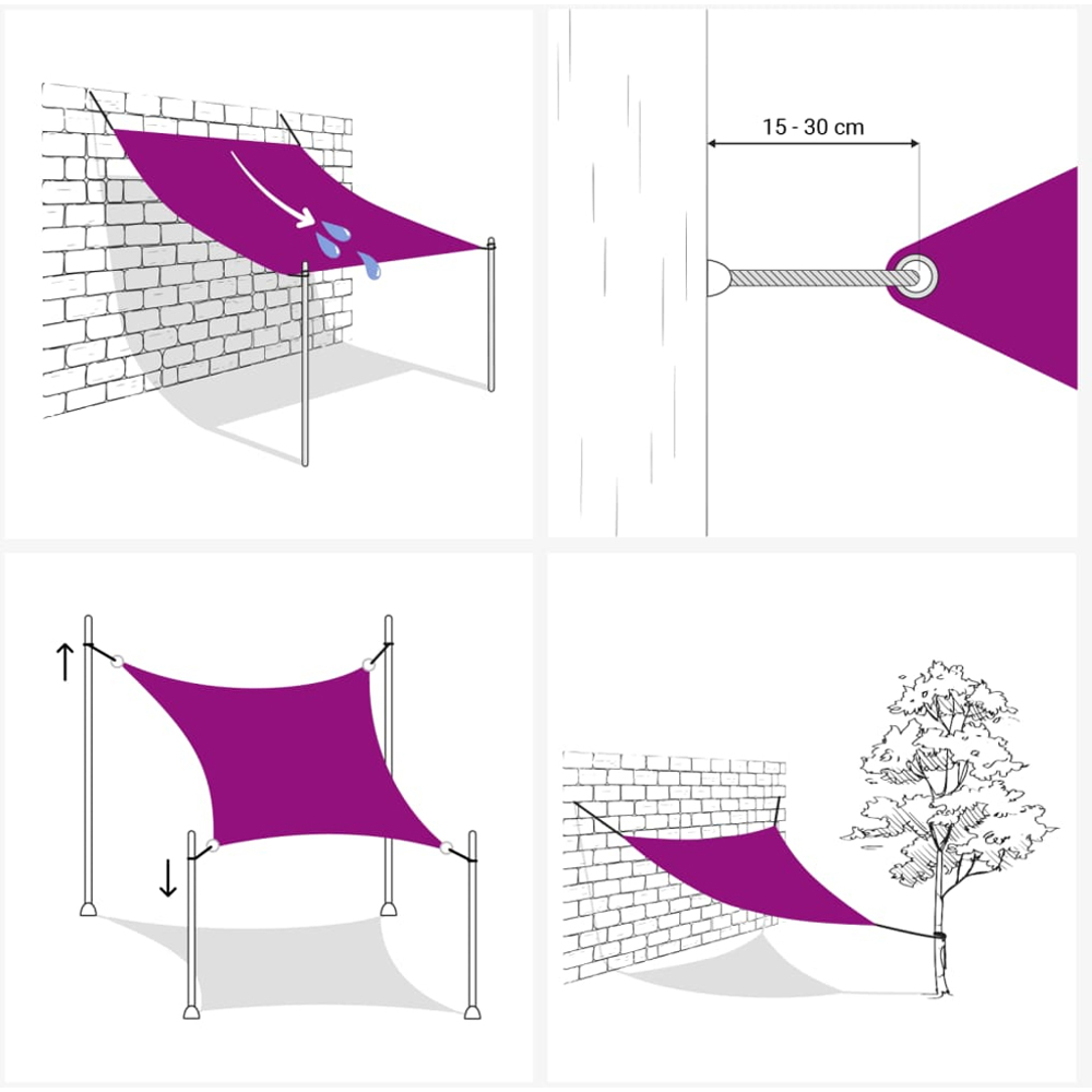 vidaXL Grey Triangular Sun Shade Sail 5 x 7 x 7m Image 8