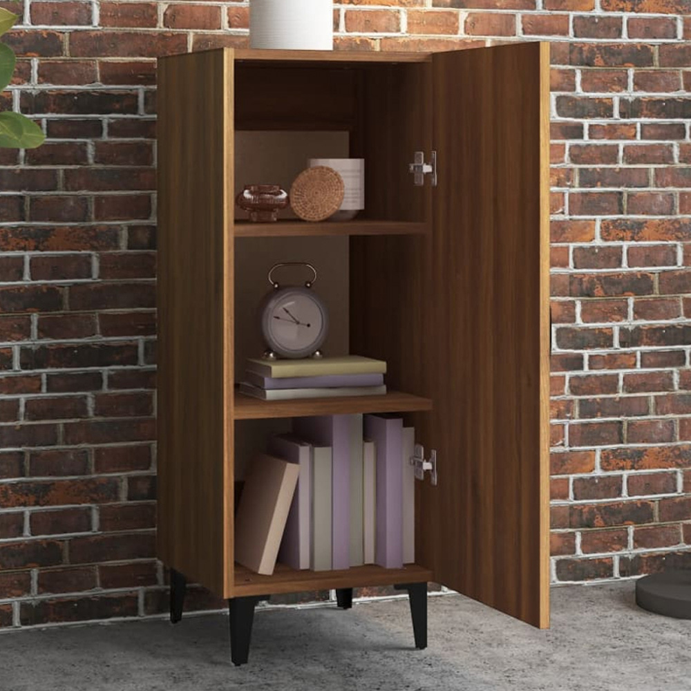 vidaXL Single Door Brown Oak Narrow Sideboard Image 1