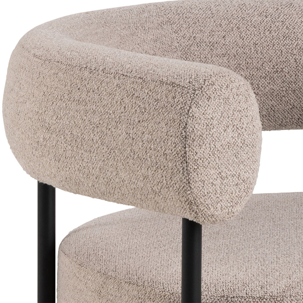 Florence Oakfield Beige Fabric Lounge Chair with Black Legs Image 5