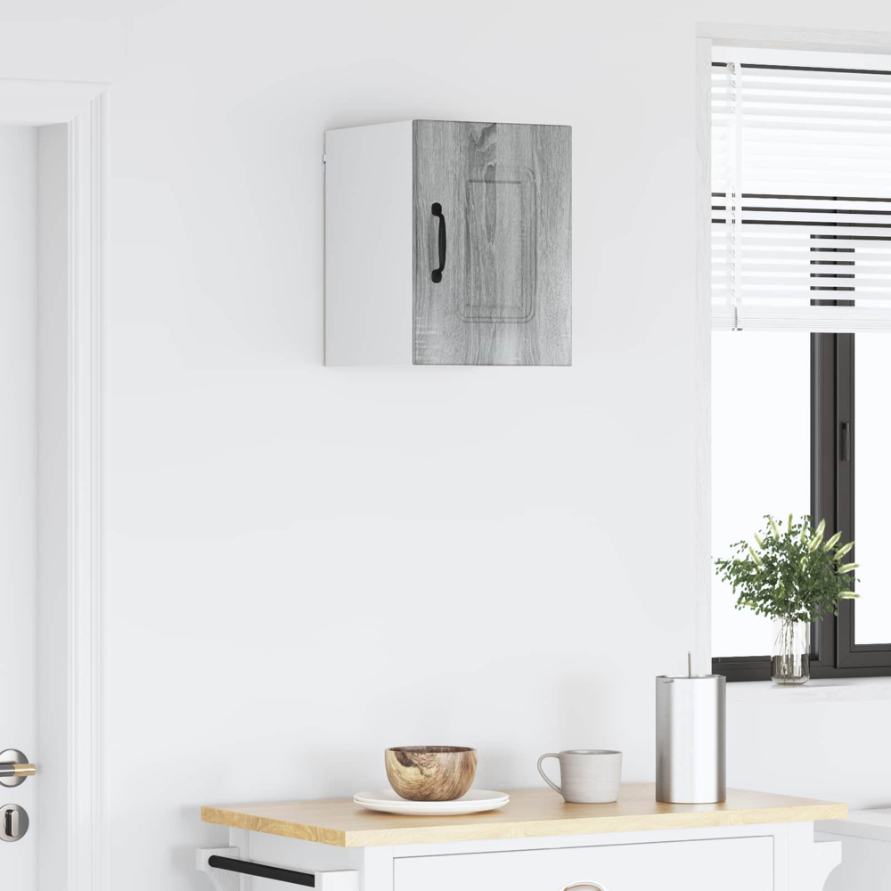 vidaXL Kalmar Single Door Grey Sonoma Wall Mounted Kitchen Cabinet Image 9