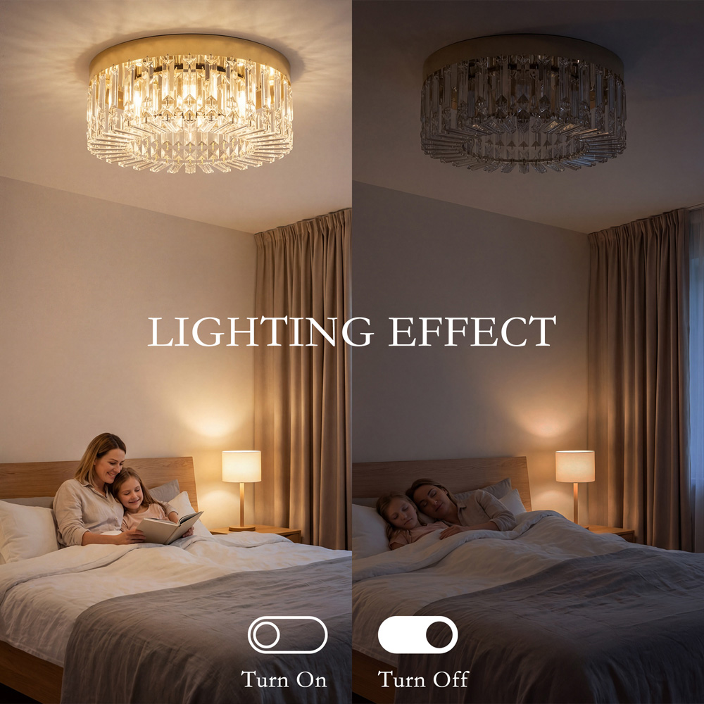 Portland Gold Crystal Ceiling Light with 225 Crystal Pendants Image 7