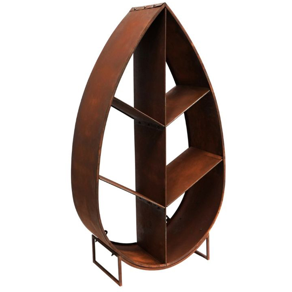 Ivyline Natural Rust Leaf Sculptural Garden Log Storage 124 x 70cm Image 3