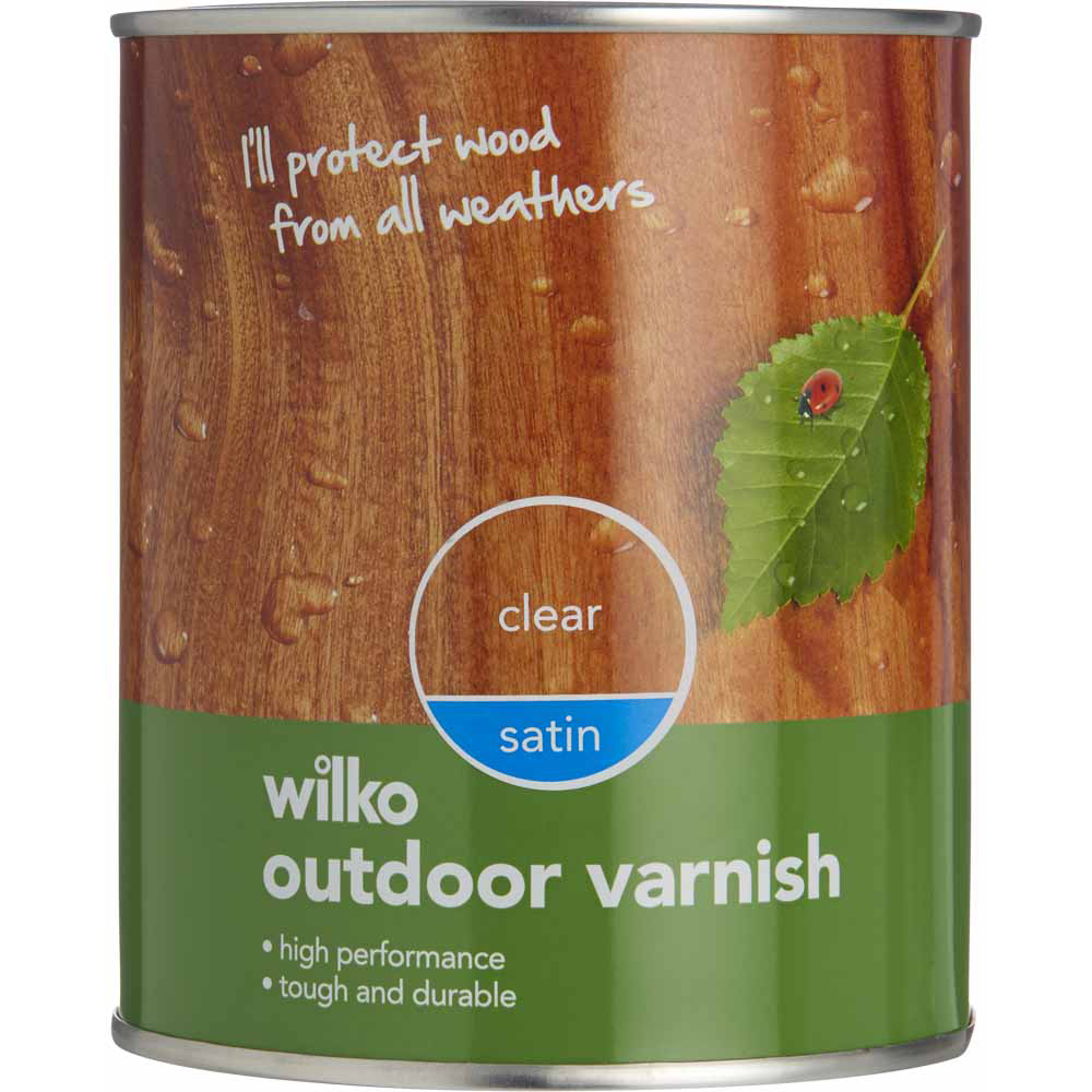 Wilko Clear Satin Outdoor Varnish 750ml Image 1