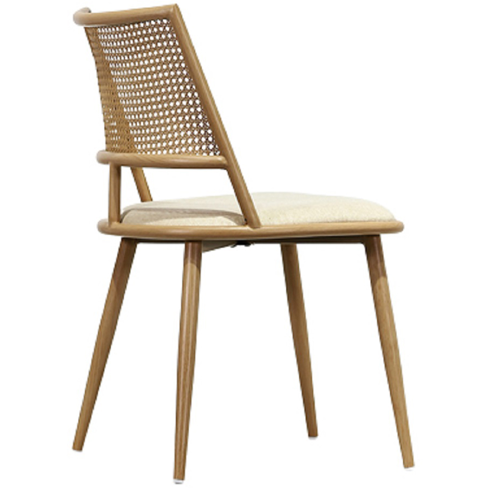 Furniture One Set of 2 Oak Rattan Mid-Century Dining Chair Image 6