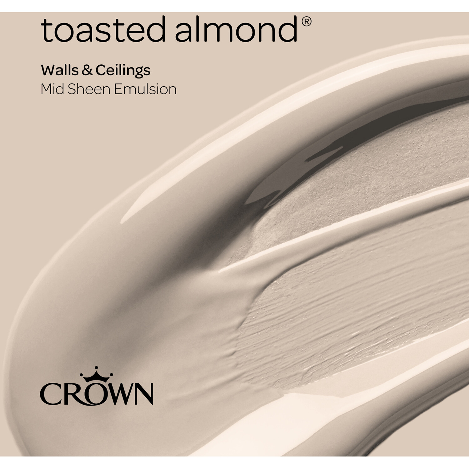 Crown Walls & Ceilings Toasted Almond Mid Sheen Emulsion Paint 2.5L Image 4
