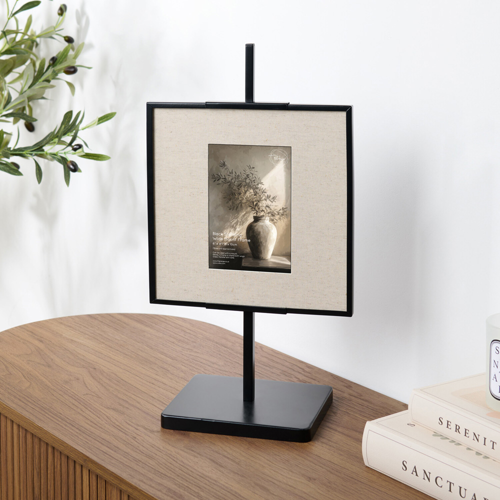 Standing Wide Mount Photo Frame Black 6 x 4 inch Image 2