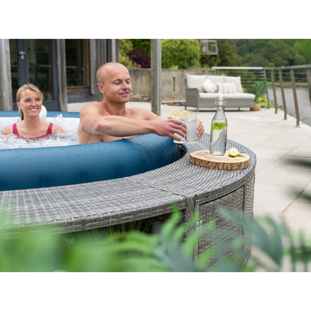Lay-Z-Spa 2 Door 2 Shelf Grey Round Rattan Spa Surround 200cm Image 3