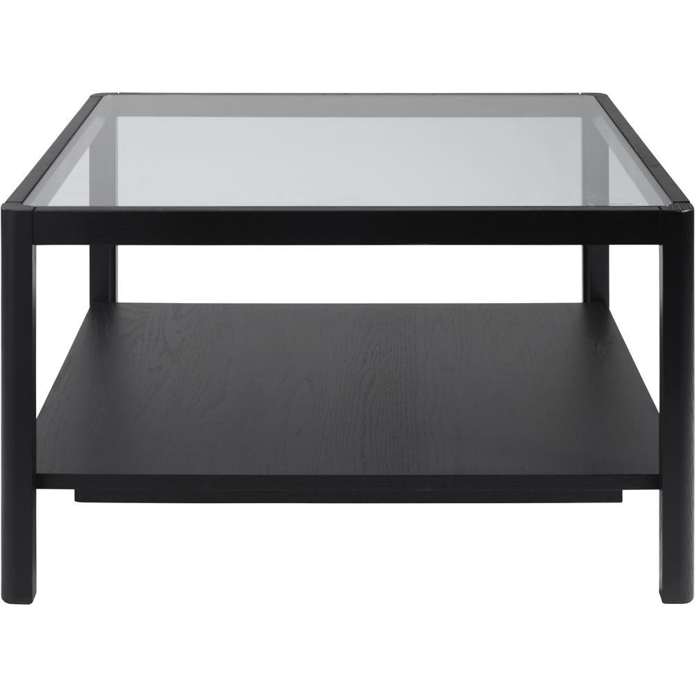 LPD Home Ray Black Single Shelf Glass Top Coffee Table Image 3