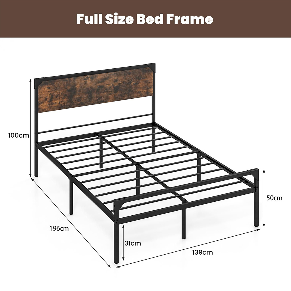 Costway Queen Metal Platform Bed Frame with 9 Support Legs Image 9