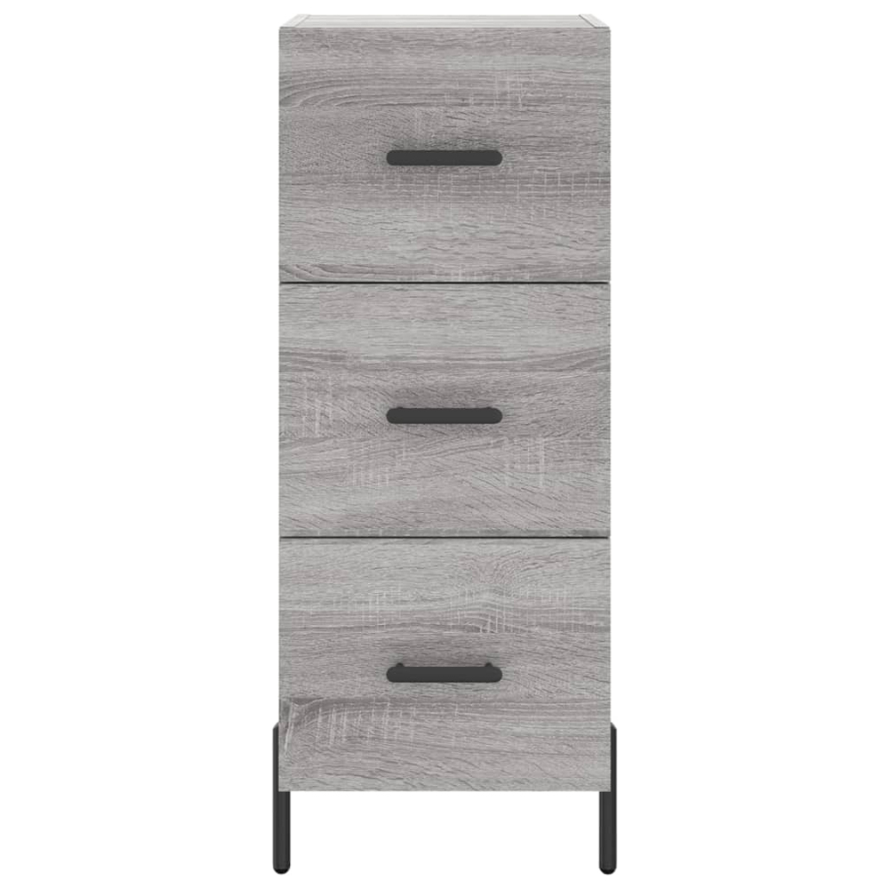 vidaXL Single Glass Door 3 Drawer Grey Sonoma Highboard Image 6