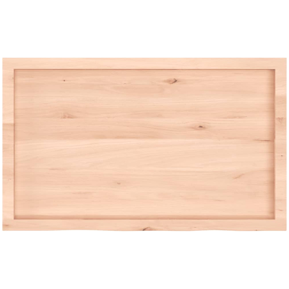 vidaXL 100cm Natural Untreated Solid Oak Wood Floating Wall Shelf Image 4