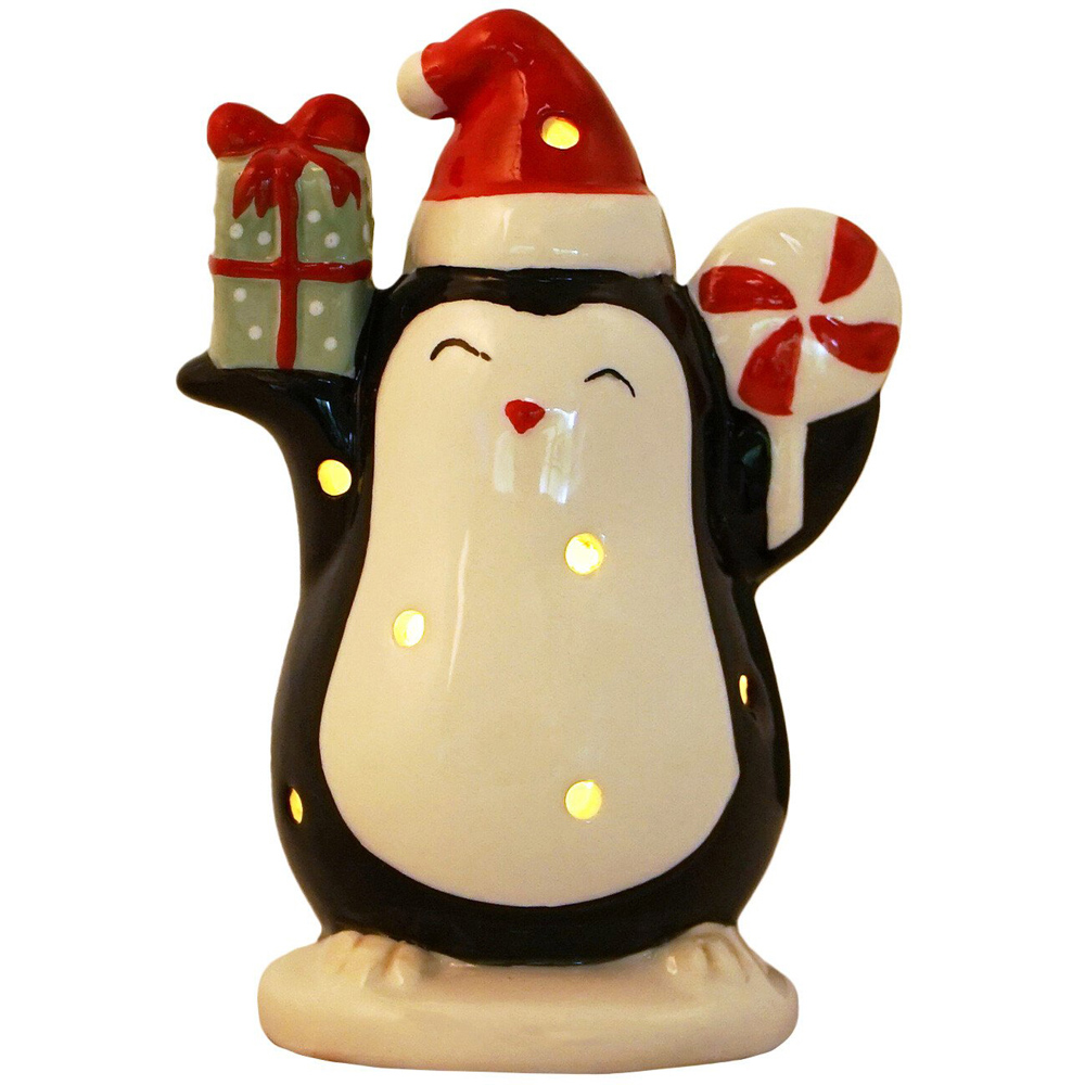Candy Cane Lane Black Penguin LED Light Decoration Image 2