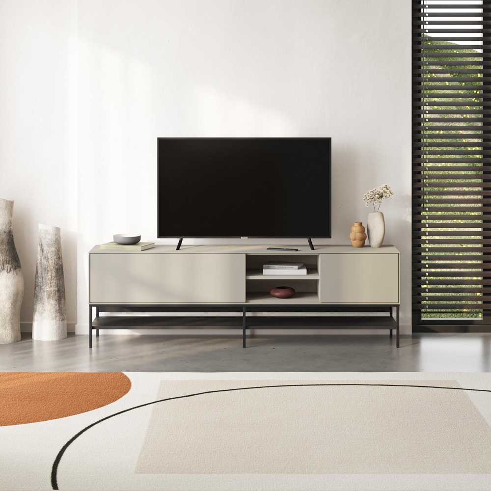 Decortie Amira 2 Door 2 Shelf Sandstone TV Unit Image 4