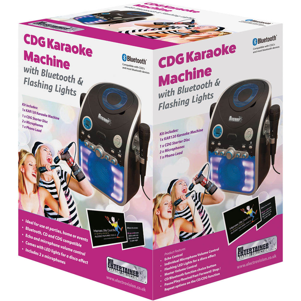 Mr Entertainer Black LED Lights CDG Karaoke Machine with Bluetooth Image 5