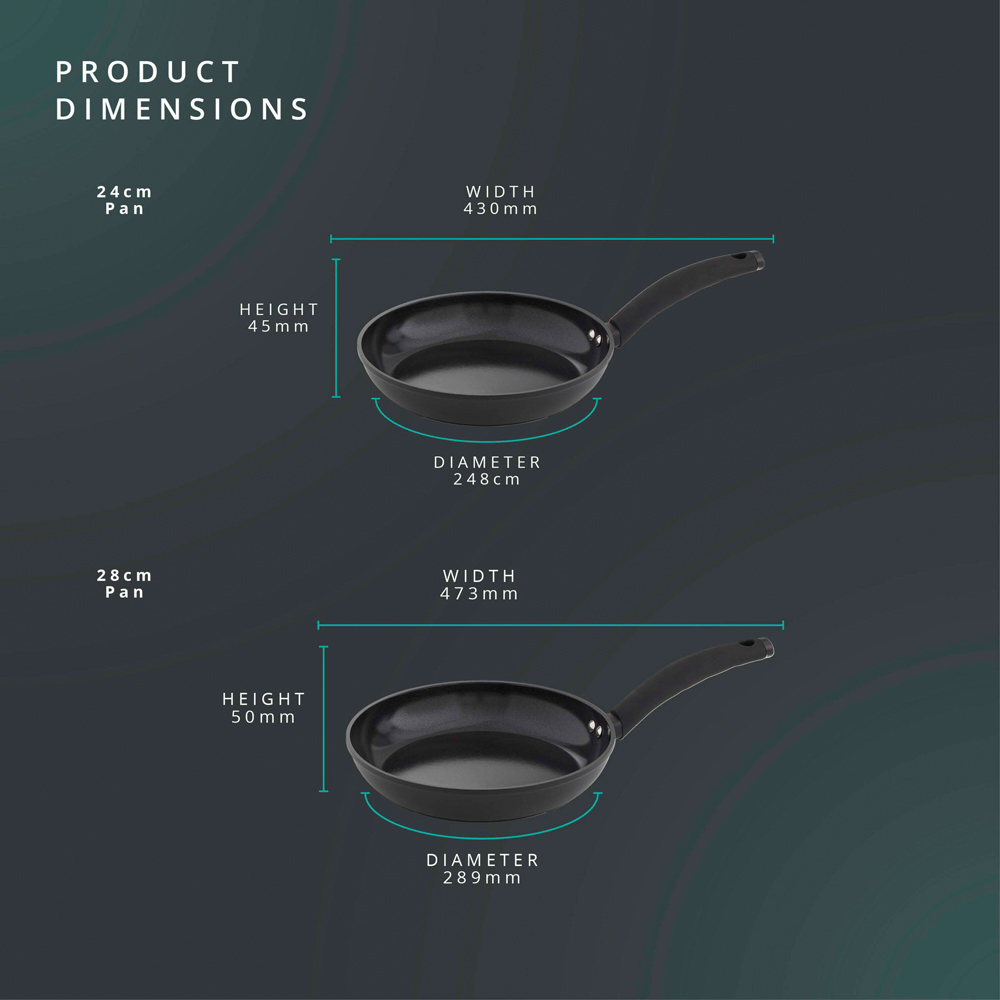 Swan Stealth 2 Piece Black Forged Aluminium Frying Pan Set Image 7