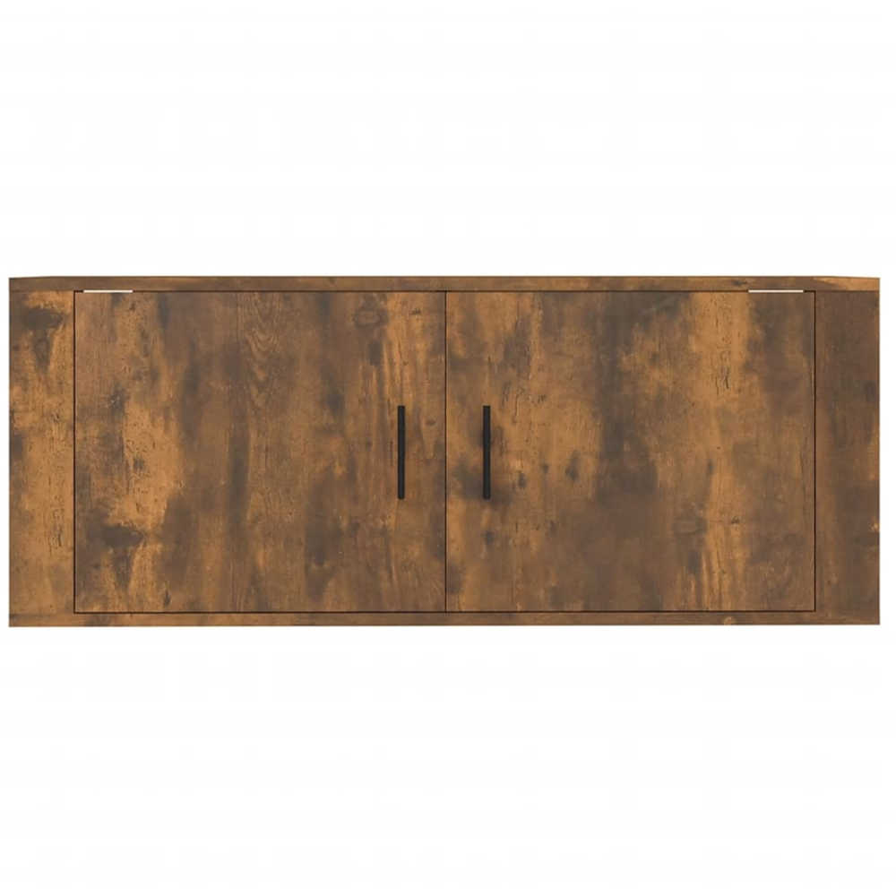 vidaXL 2 Door Smoked Oak Wide Wall Mounted TV Cabinet Image 4
