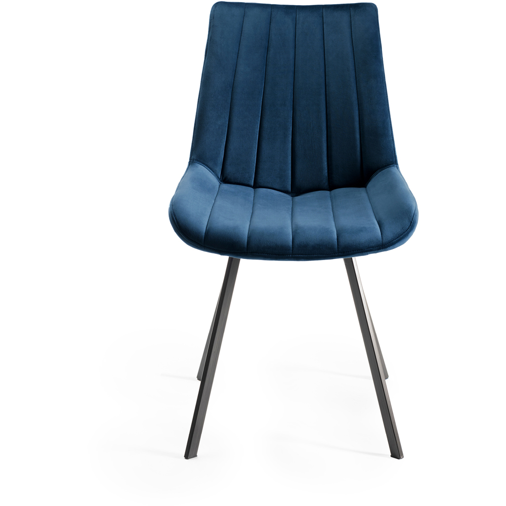 Bentley Designs Fontana Blue Velvet Fabric Upholstered Chair Image 3