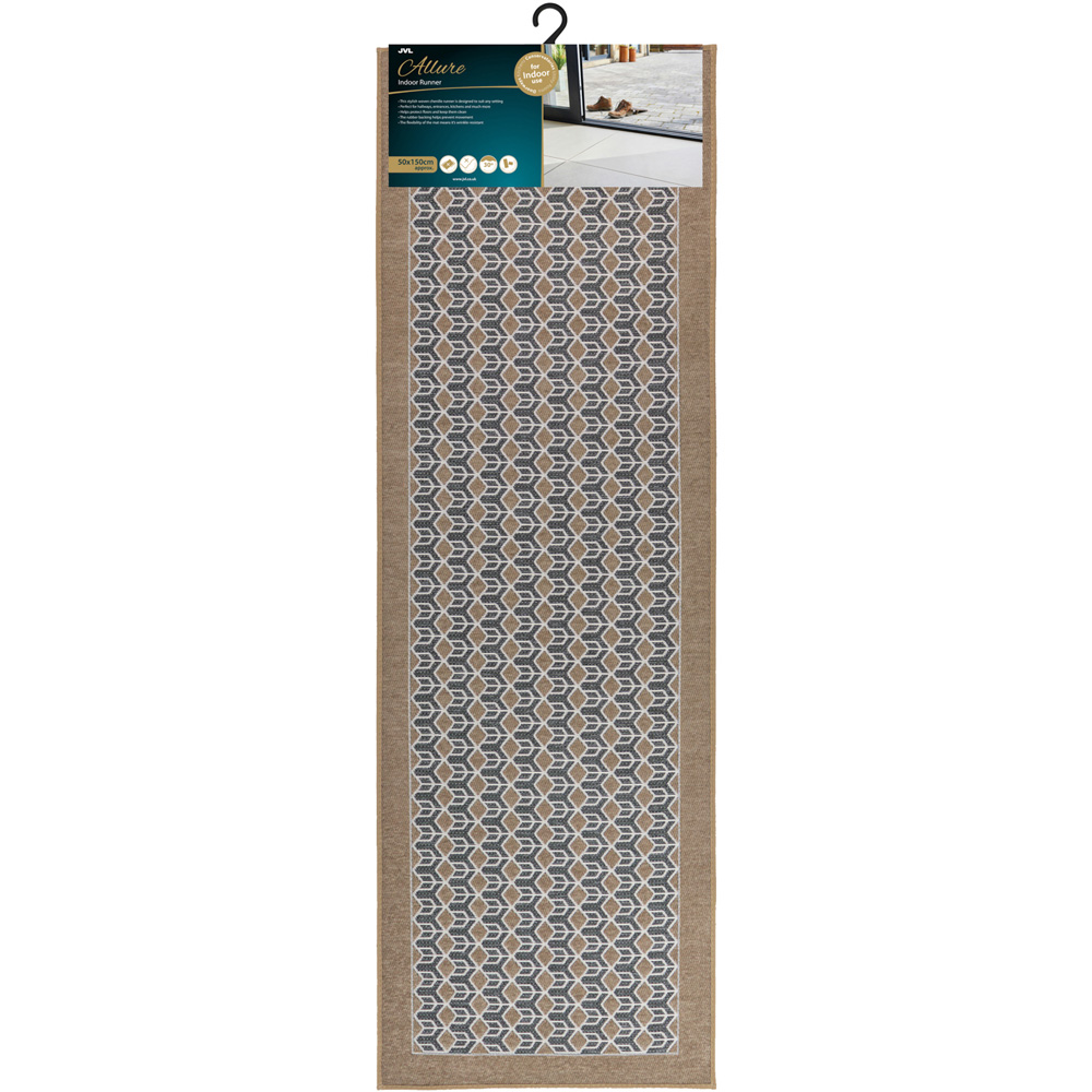 JVL Allure Beige Rubber Backed Door Mat and Runner Set Image 4