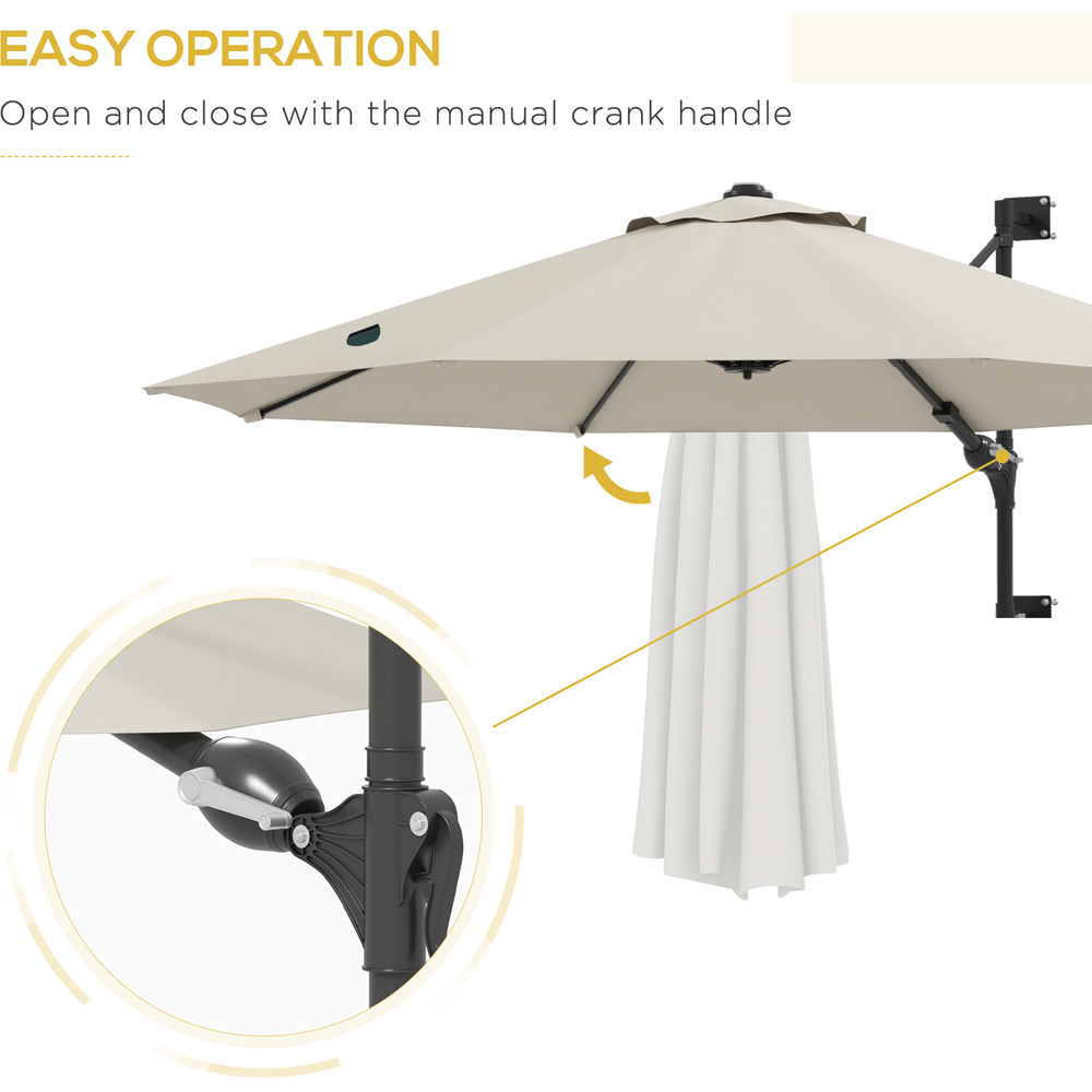 Outsunny Beige Wall Mounted Parasol Image 5