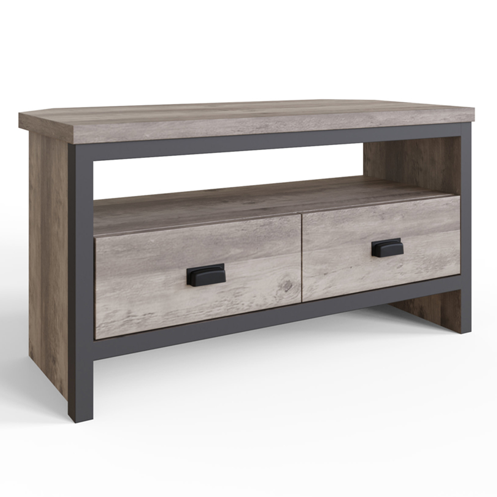 GFW Boston 2 Drawer Grey Corner TV Unit Image 2
