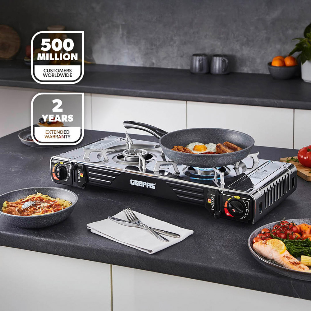 Geepas Double Burner Portable Camping Stove with Carry Case Image 2