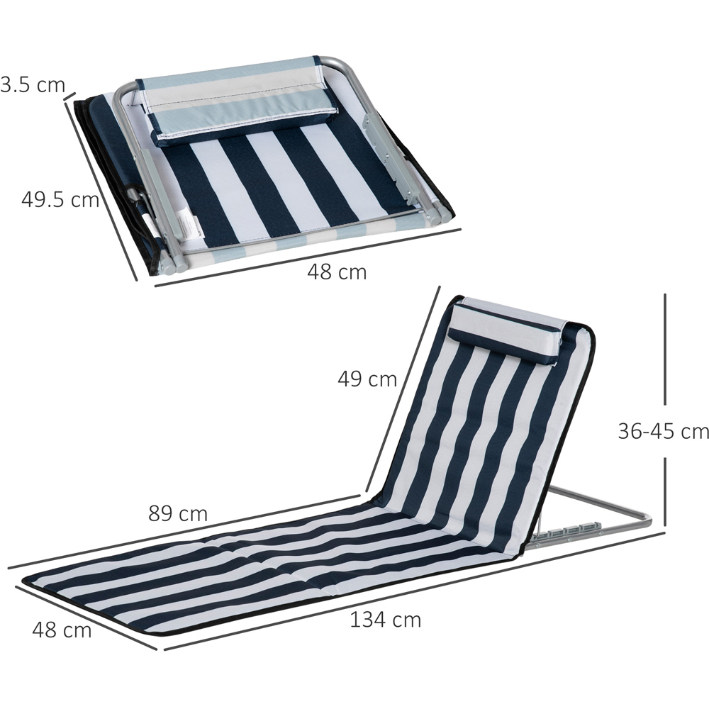 Outsunny Set of 2 Blue Adjustable Folding Sun Lounger Image 8