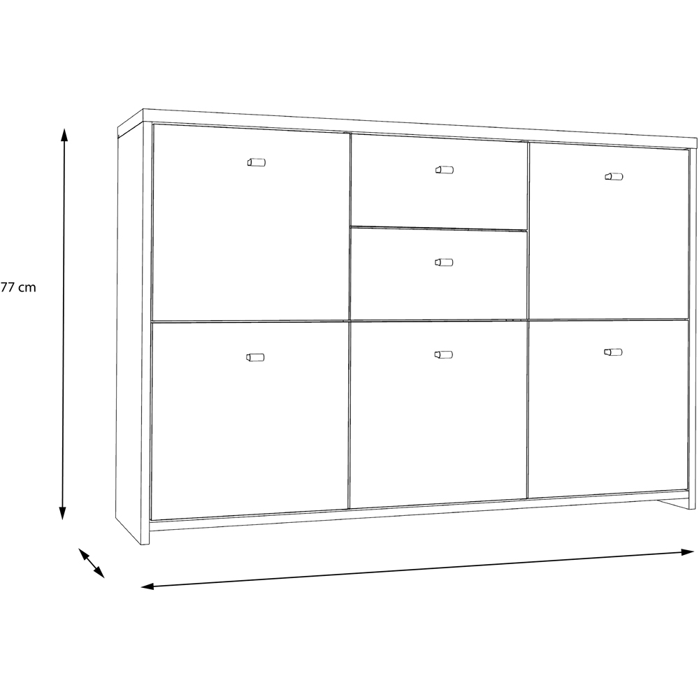 Florence Best 5 Doors 2 Drawers Dark Grey Old-Wood Storage Chest Image 7