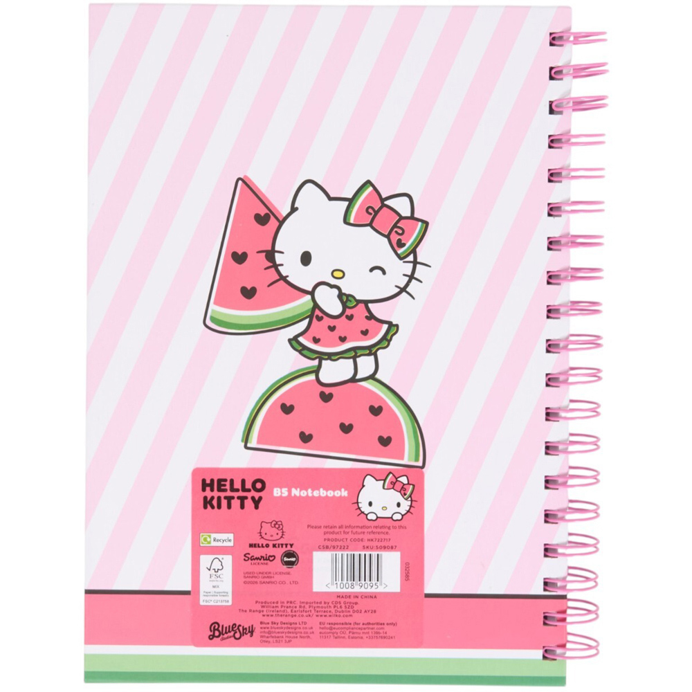 Hello Kitty Watermelon B5 Notebook Image 3