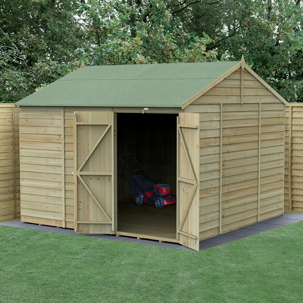 Forest Garden 4LIFE 10 x 10ft Double Door Reverse Apex Shed Image 2