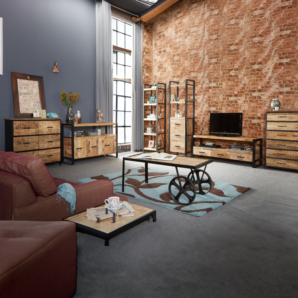 Brooklyn Carnaby 3 Door Single Shelf Industrial Sideboard Image 7