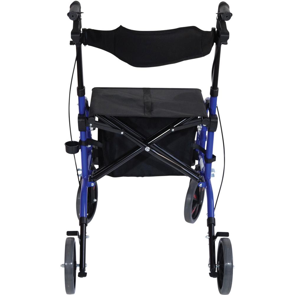 Aidapt 2 in 1 Blue 4 Wheel Foldable Rollator and Transit Chair Image 3