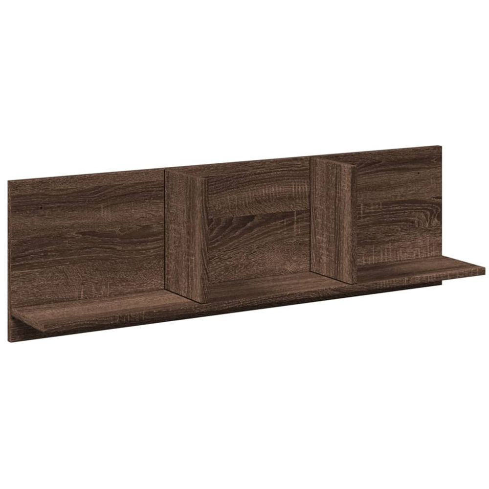 vidaXL 3 Shelf Brown Oak Wall Cabinet Image 2