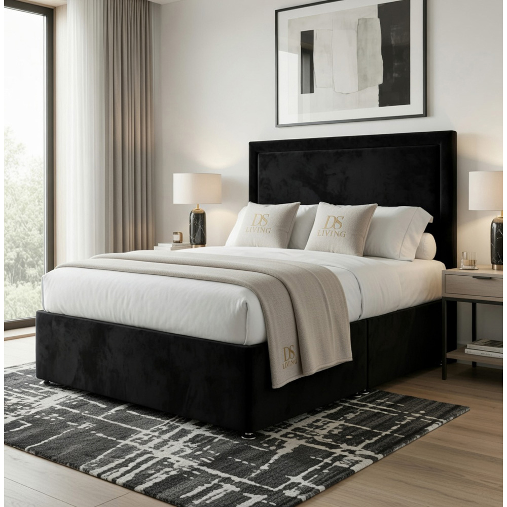 DS Living Velmont Single Black Plush Divan Bed Image 4