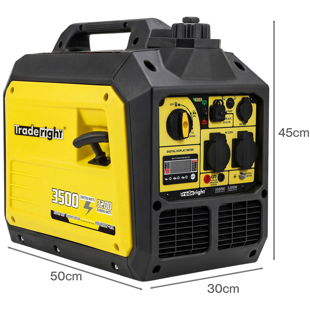 Traderight Portable Quiet Petrol Inverter Generator 3500W Image 9