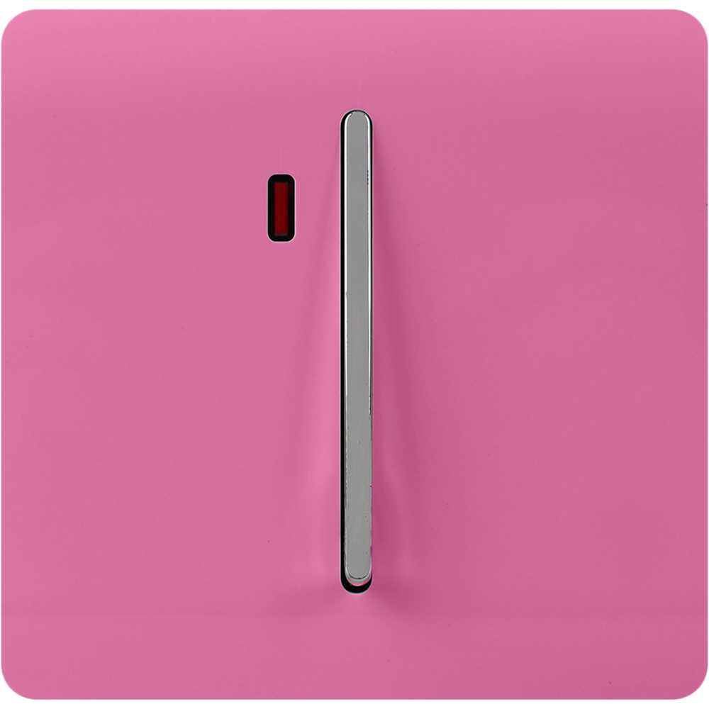 Trendi Switch 1 Gang 45amp Candy Pink Cooker Switch with Neon Image 1