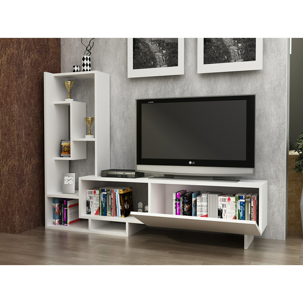 Decorotika Pega 6 Shelf White TV Unit Image 5