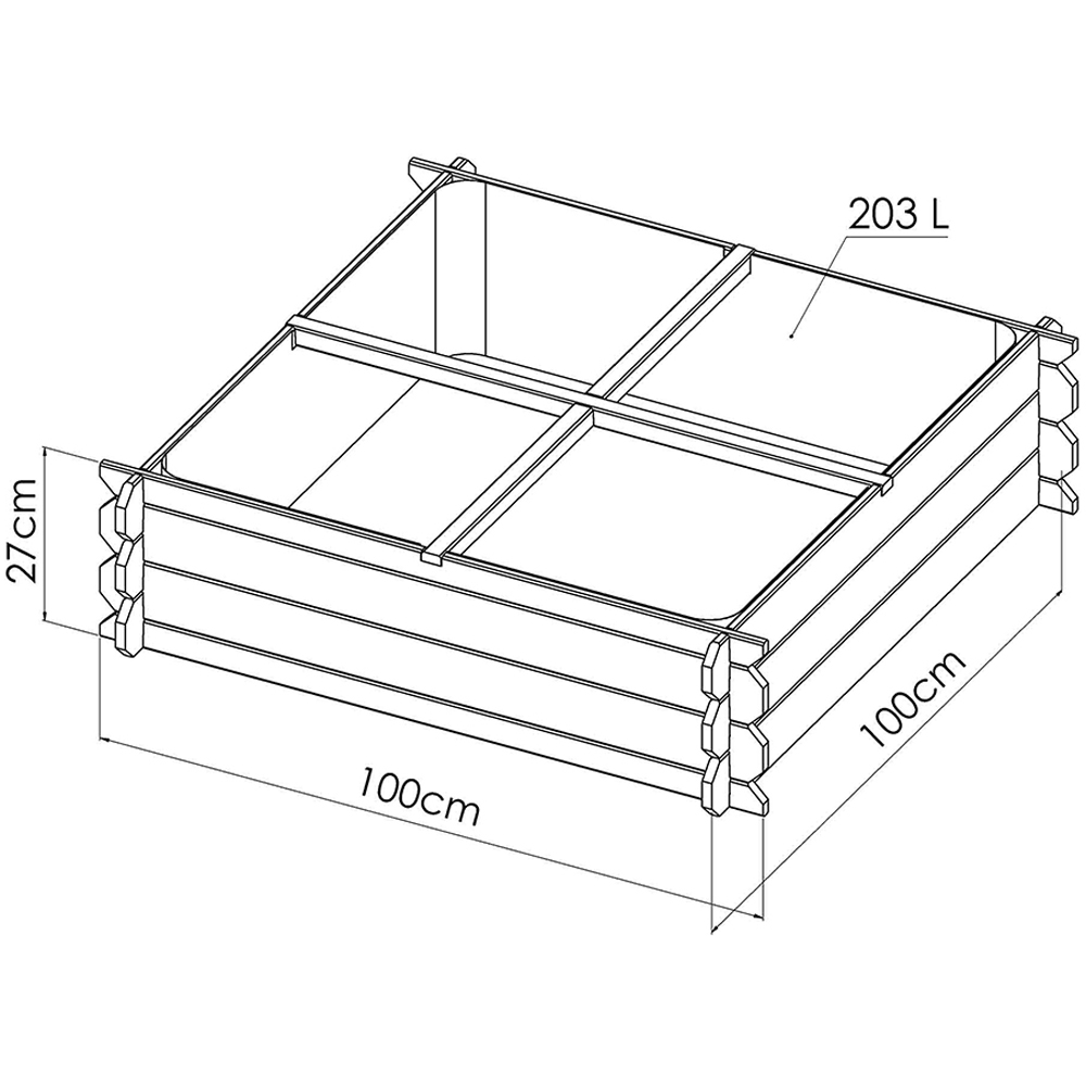Cerland Basil Wooden Vegetable Garden Bed 100 x 100cm Image 4