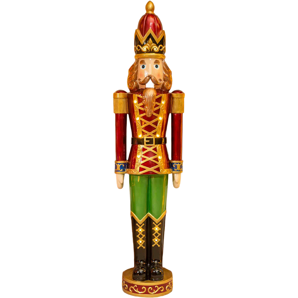 The Christmas Centre Red Gold and Green LED Lights Traditional Nutcracker Soldier 5.5ft Image 1