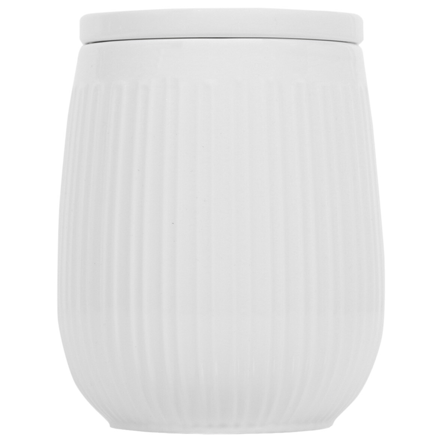 Adorn White Embossed Ceramic Canister Image
