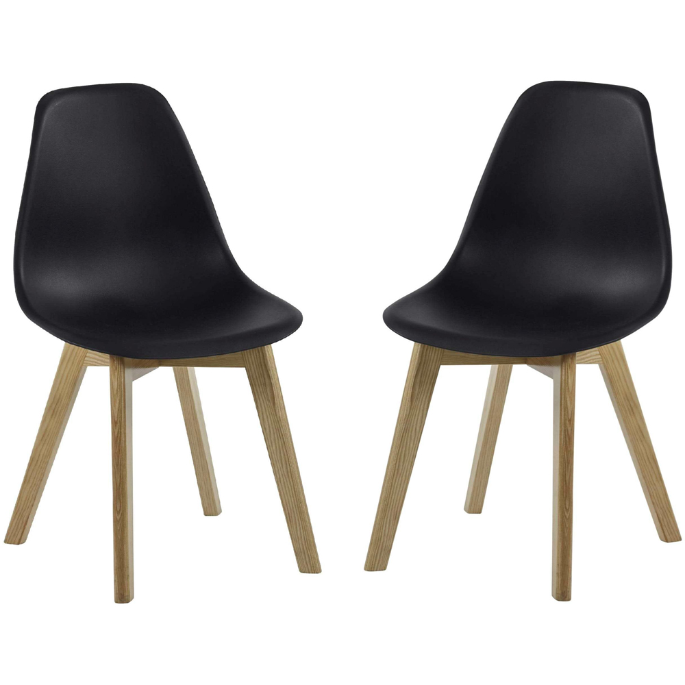 Julian Bowen Agatha Set of 2 Black Plastic Dining Chair Image 2