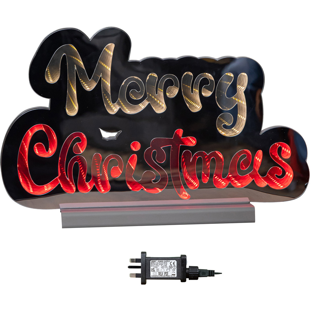 Samuel Alexander Red and White Merry Christmas Infinity Light 32cm Image 2