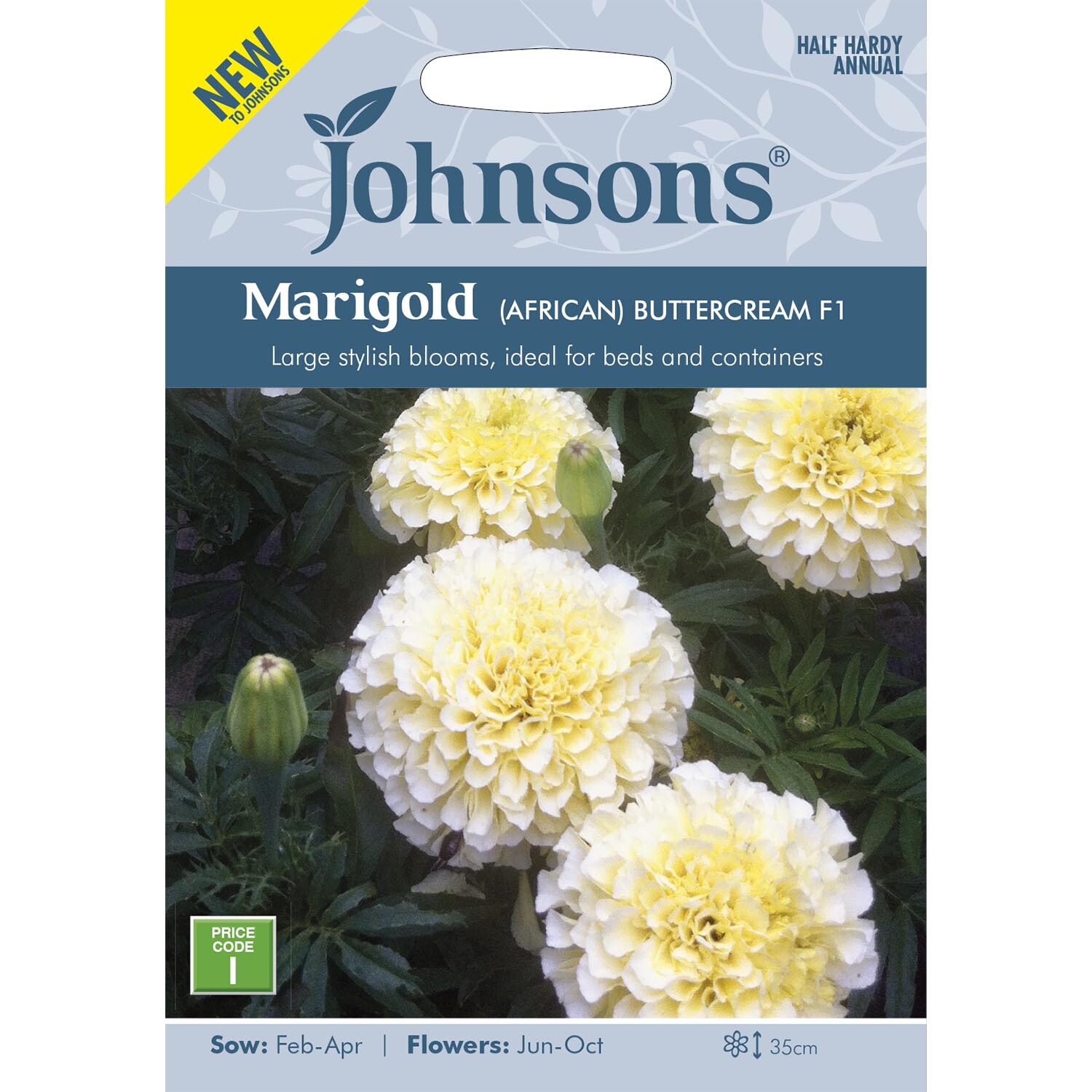 Johnsons Marigold Buttercream Flower Seeds Image 2