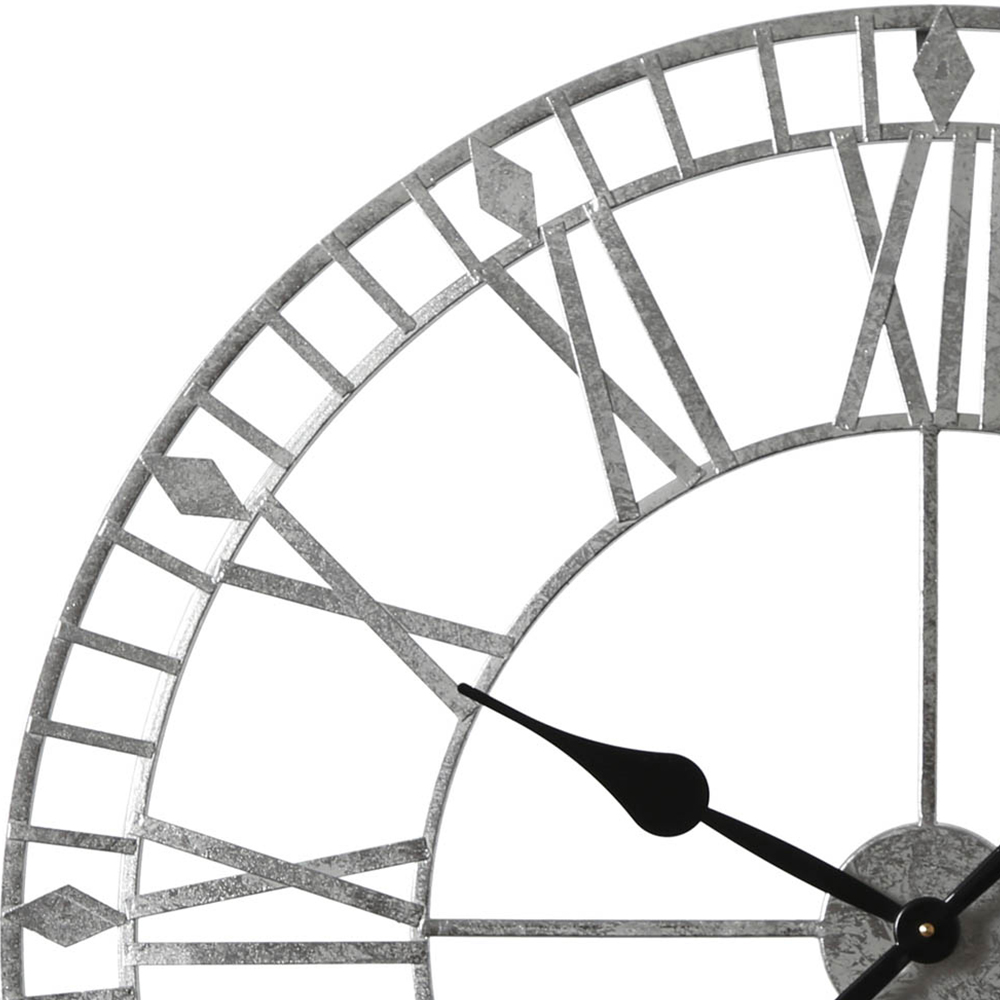 EOS Silver Foiled Skeleton Wall Clock with Roman Numerals 80cm Image 4