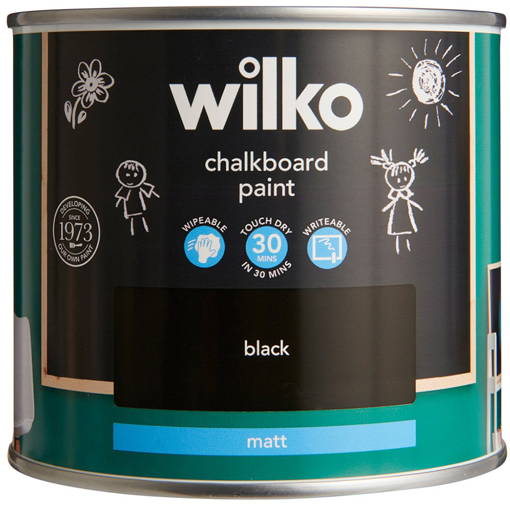 Wilko Quick Dry Black Matt Chalkboard Paint 500ml Image 5